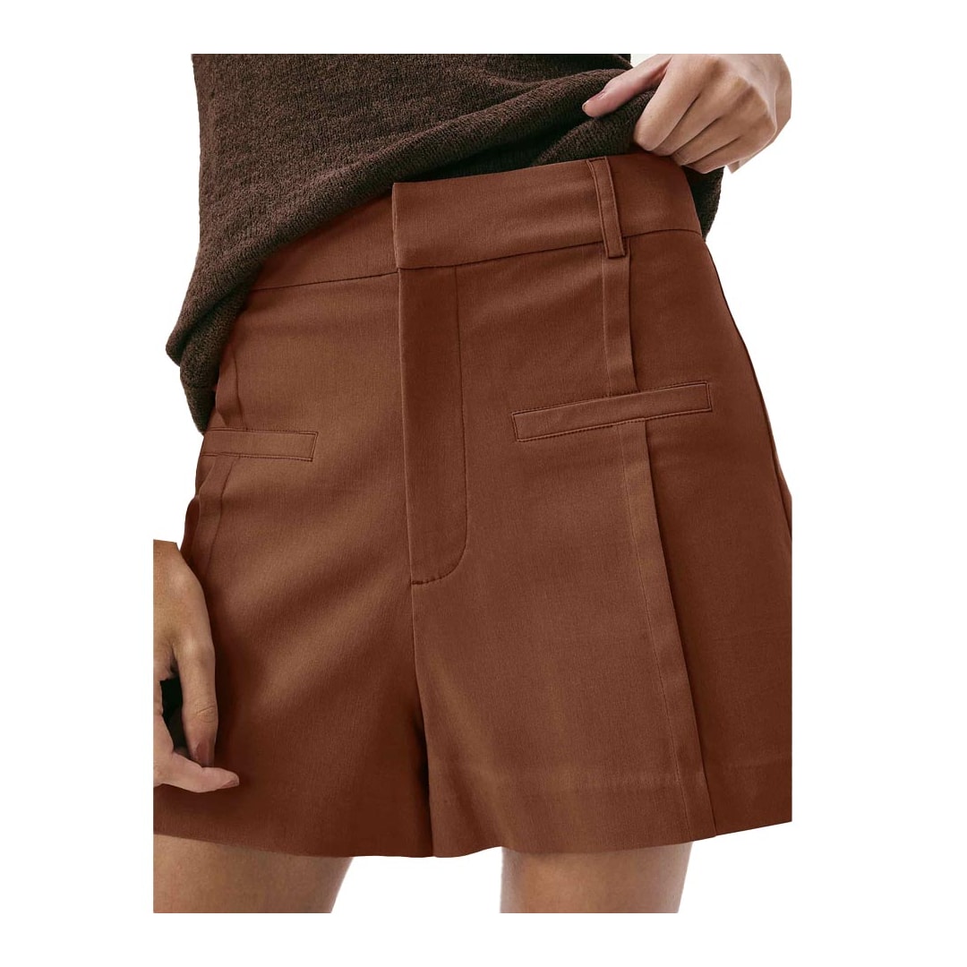 Shorts Hering Feminino Alfaiataria K5wu Marrom