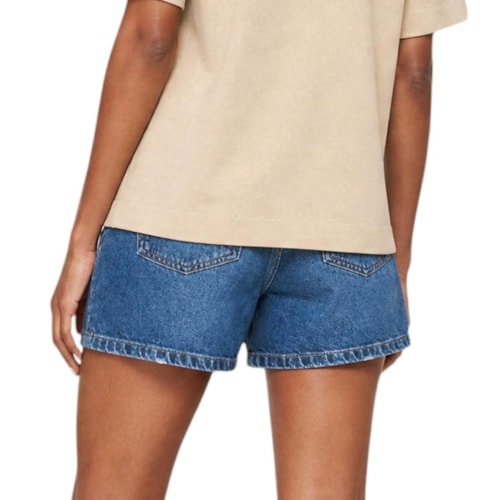Detalhe - Shorts Hering Feminino Jeans Mom HCGY