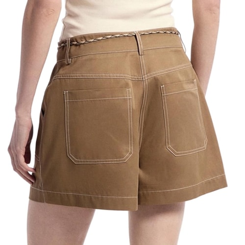 Detalhe - Shorts Hering Feminino Social K6md Capuccino