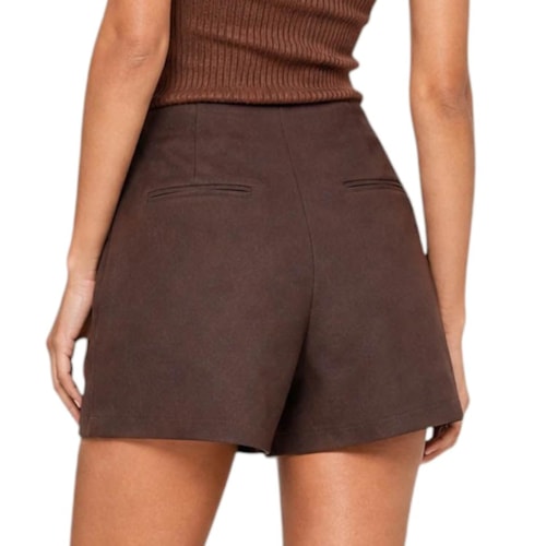 Detalhe - Shorts Hering Saia Alfaiataria K6vd Marrom