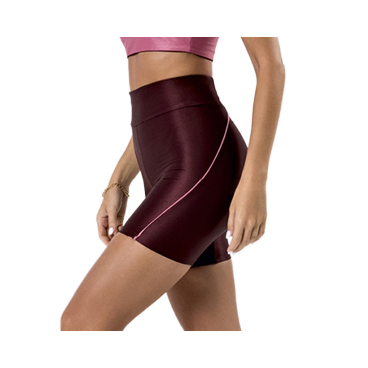 Shorts Mov Glow Fit M0368 Burgundy