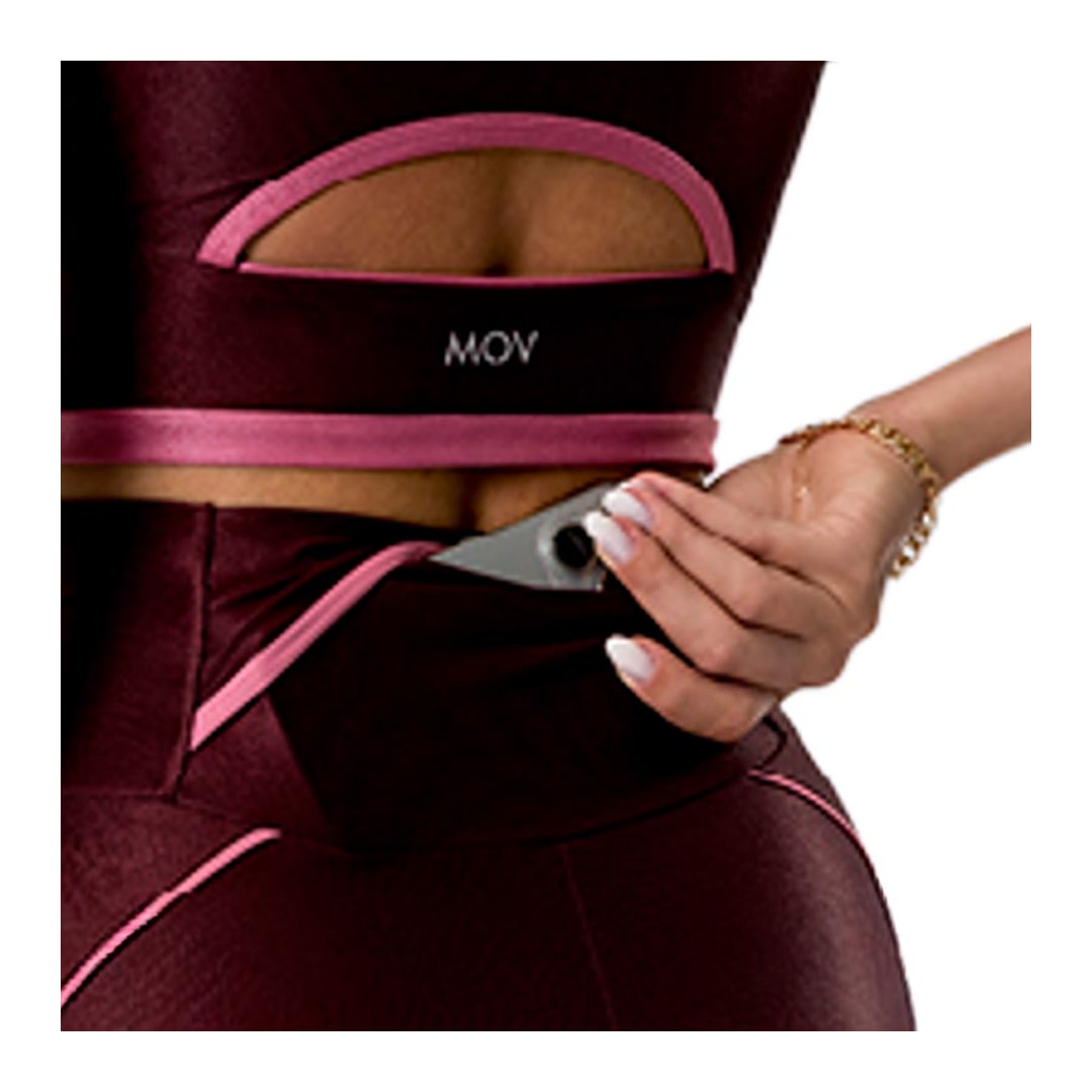 Shorts Mov Glow Fit M0368 Burgundy