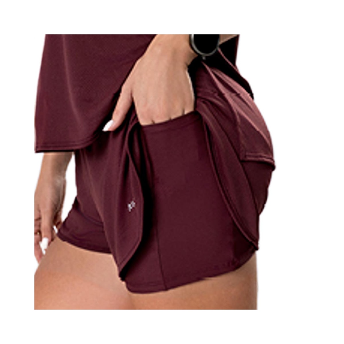 Shorts Mov Hole Fitness M0432 Burgundy