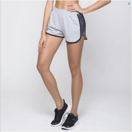 Shorts Selene Moletinho 20836 Cinza Mescla