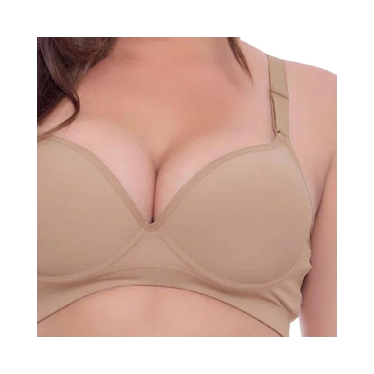 Sutiã Corpo Nu Com Bojo Lycra 500 Chocolate