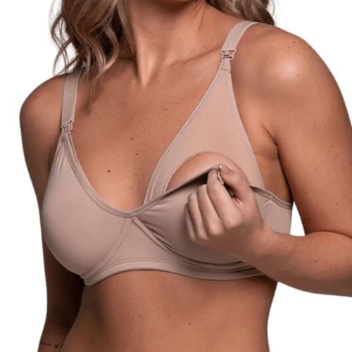 Detalhe - Sutiã Liebe Amamentação Sem Bojo 413401 Chocolate