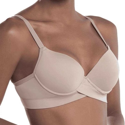 Detalhe - Sutiã Liebe Meia Taça Com Bojo 103006 Chocolate