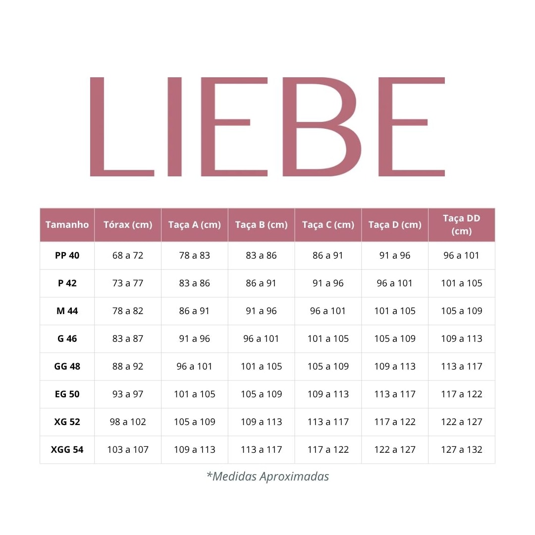 Sutiã Liebe Meia Taça Com Bojo 123013 Preto