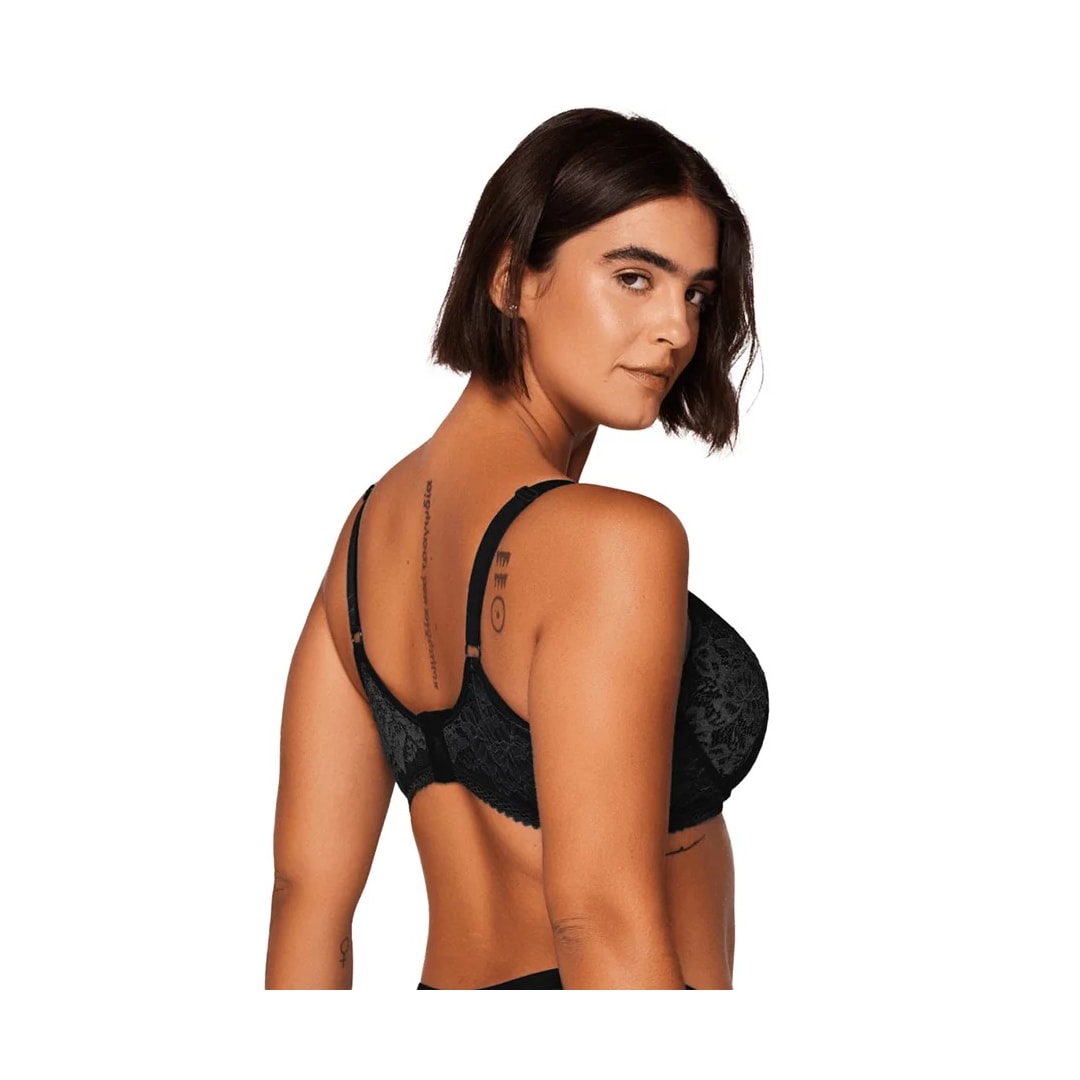 Sutiã Liebe Meia Taça Com Bojo Em Renda 703035 Preto