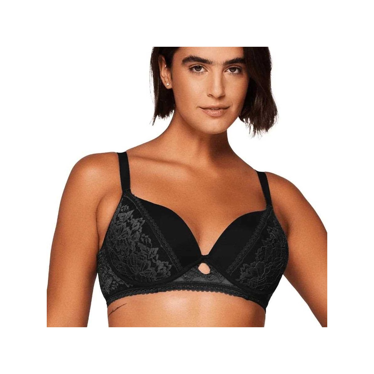 Sutiã Liebe Meia Taça Com Bojo Em Renda 703035 Preto Sutiã Liebe Meia Taça Com Bojo Em Renda 703035 Preto