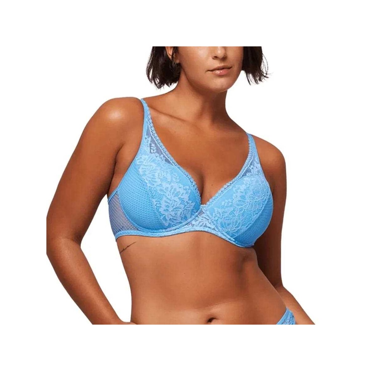 Sutiã Liebe Meia Taça Em Renda 503032 Blue Sutiã Liebe Meia Taça Em Renda 503032 Blue