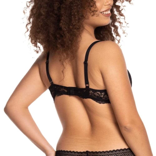 Detalhe - Sutiã Liebe Meia Taca Renda Kiss Me Preto