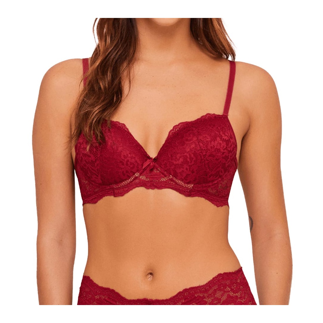 Sutiã Liebe Meia Taca Renda Kiss Me Red Velvet Sutiã Liebe Meia Taca Renda Kiss Me Red Velvet