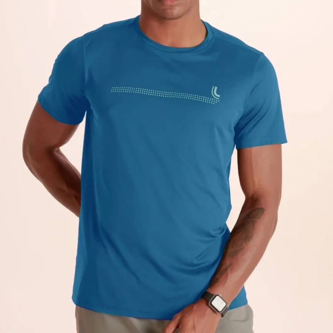 T-Shirt Lupo Basica Il Mm Masculina Poliamida  Uv50+ 77053-004 Azul