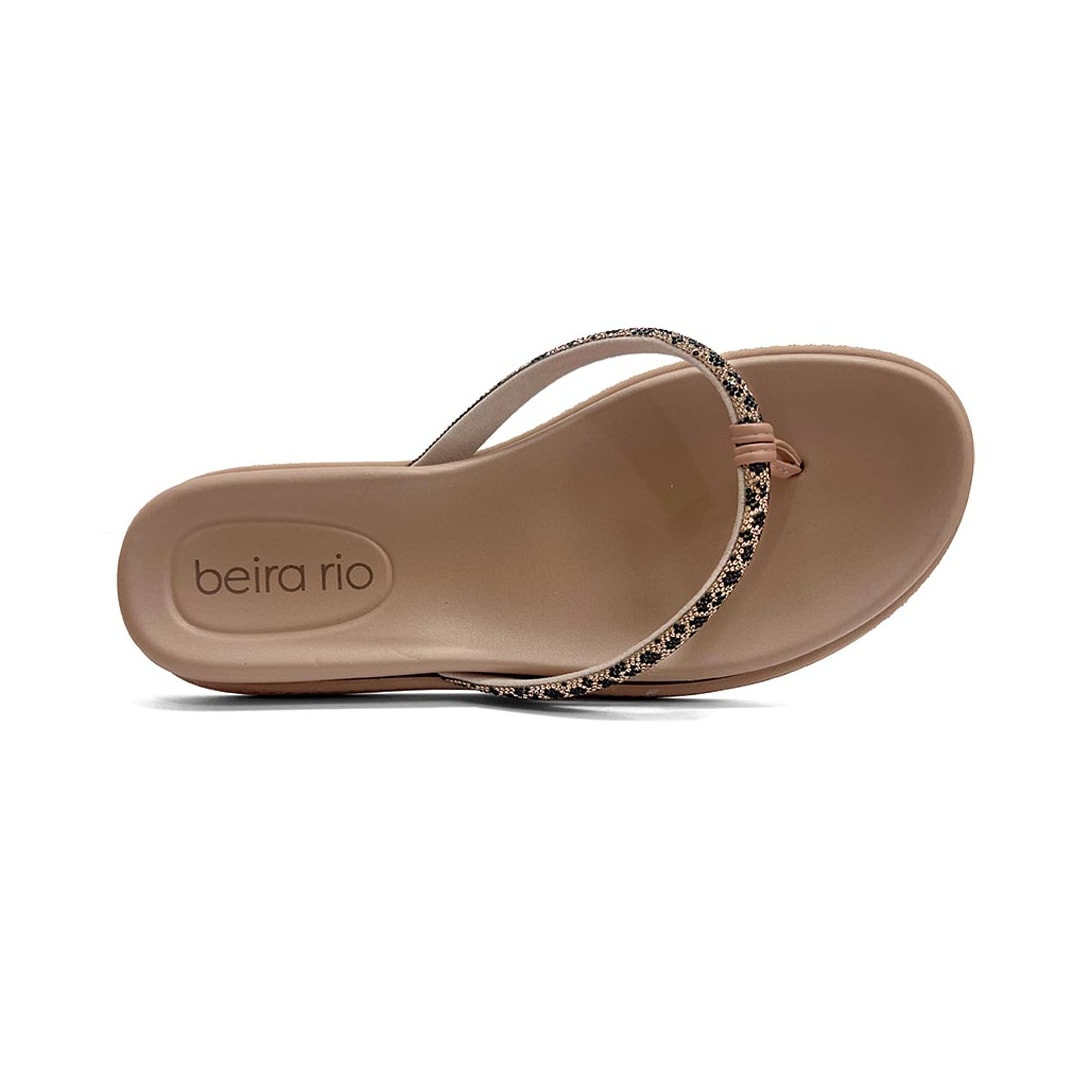 Tamanco Beira Rio Chinelo 8513.101 Onça Ouro Rosado