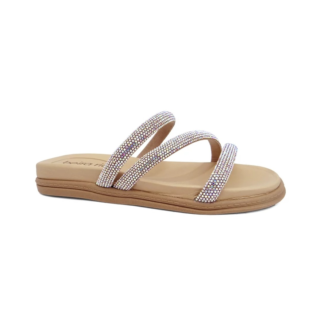 Tamanco Beira Rio Flatform Birken 8488.108 Aurora Boreal/Creme