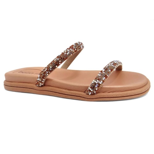 Tamanco Beira Rio Flatform Rasteira 8488.108 Camel/Nude