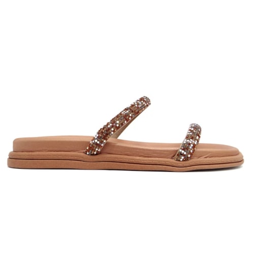 Detalhe - Tamanco Beira Rio Flatform Rasteira 8488.108 Camel/Nude