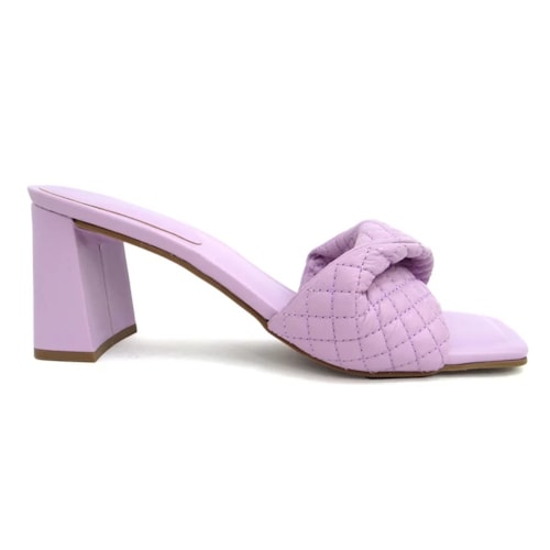 Detalhe - Tamanco Bottero Couro Salto Bloco 342805 Lilac