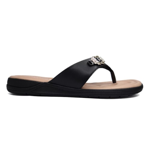 Detalhe - Tamanco Comfortflex Chinelo 23-80401 Preto