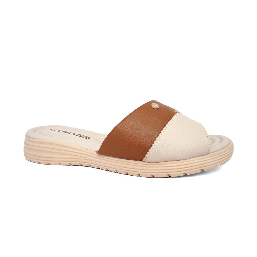 Tamanco Comfortflex Conforto 23-51406 Bege/Caqui/Caramelo