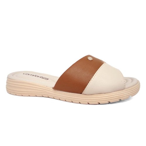 Tamanco Comfortflex Conforto 23-51406 Bege/Caqui/Caramelo