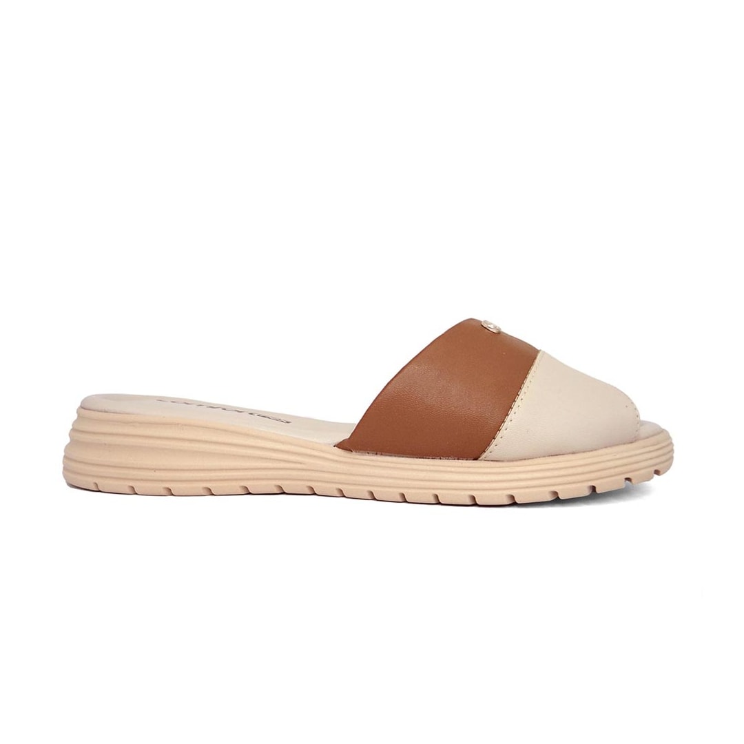 Tamanco Comfortflex Conforto 23-51406 Bege/Caqui/Caramelo