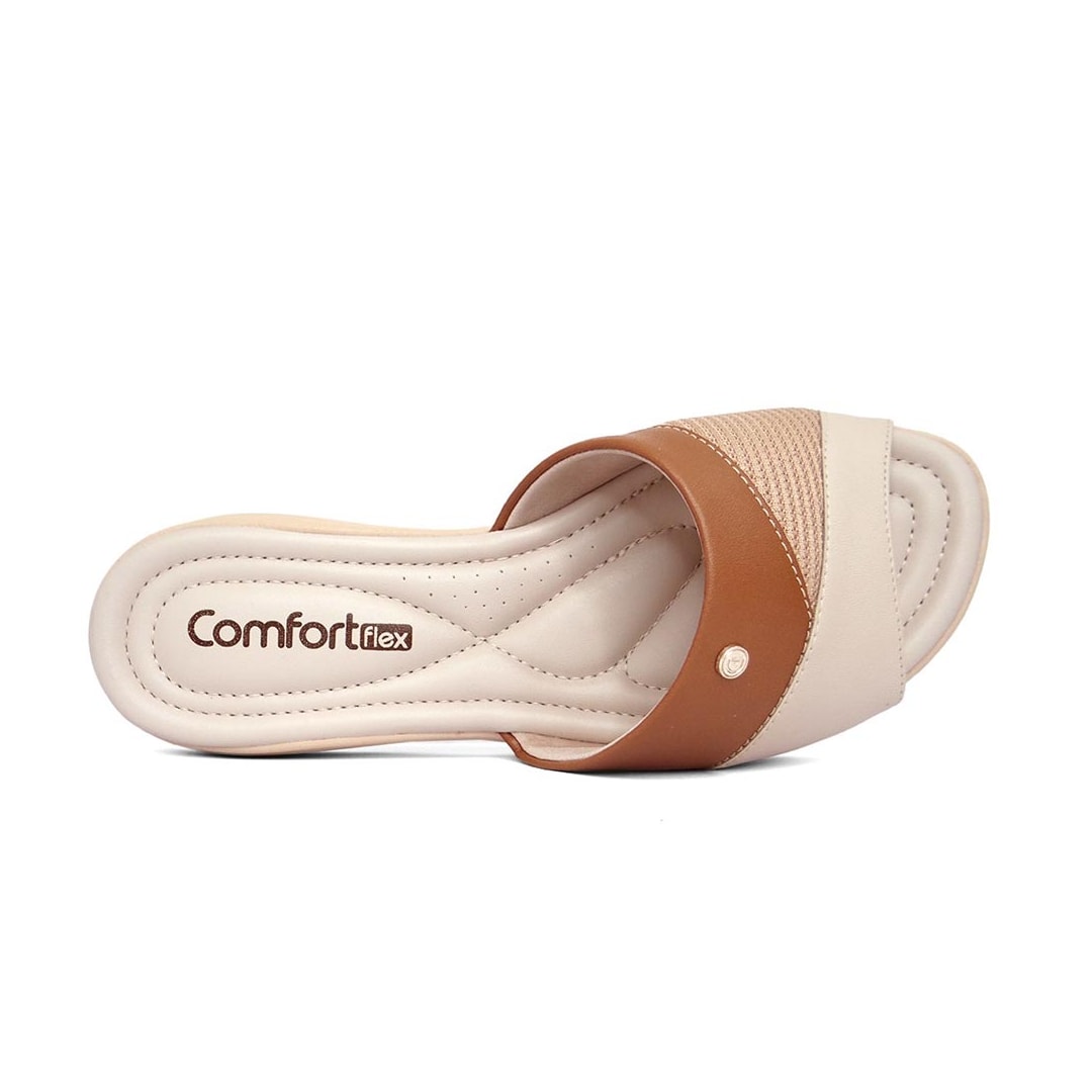Tamanco Comfortflex Conforto 23-51406 Bege/Caqui/Caramelo
