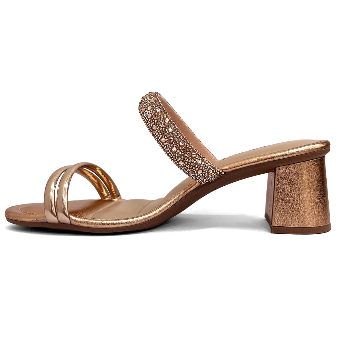 Tamanco Dakota Salto Bloco Y7735 Metal Rose Tamanco Dakota Salto Bloco Y7735 Metal Rose