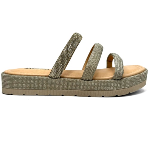 Detalhe - Tamanco Mississipi Birken Flatform Mb811 Dourado