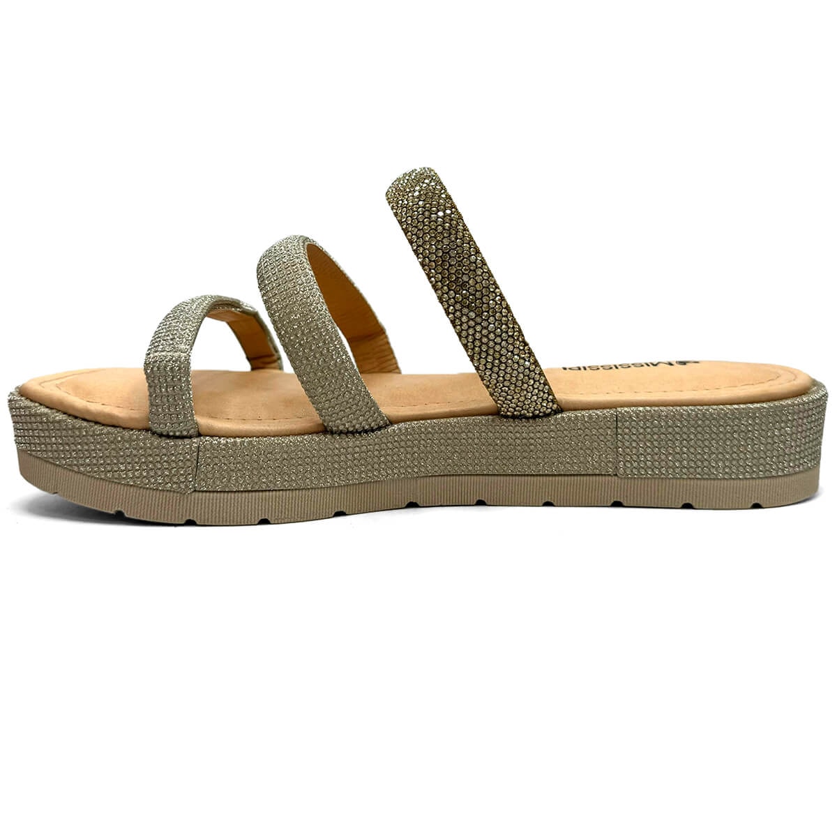 Tamanco Mississipi Birken Flatform Mb811 Dourado Tamanco Mississipi Birken Flatform Mb811 Dourado