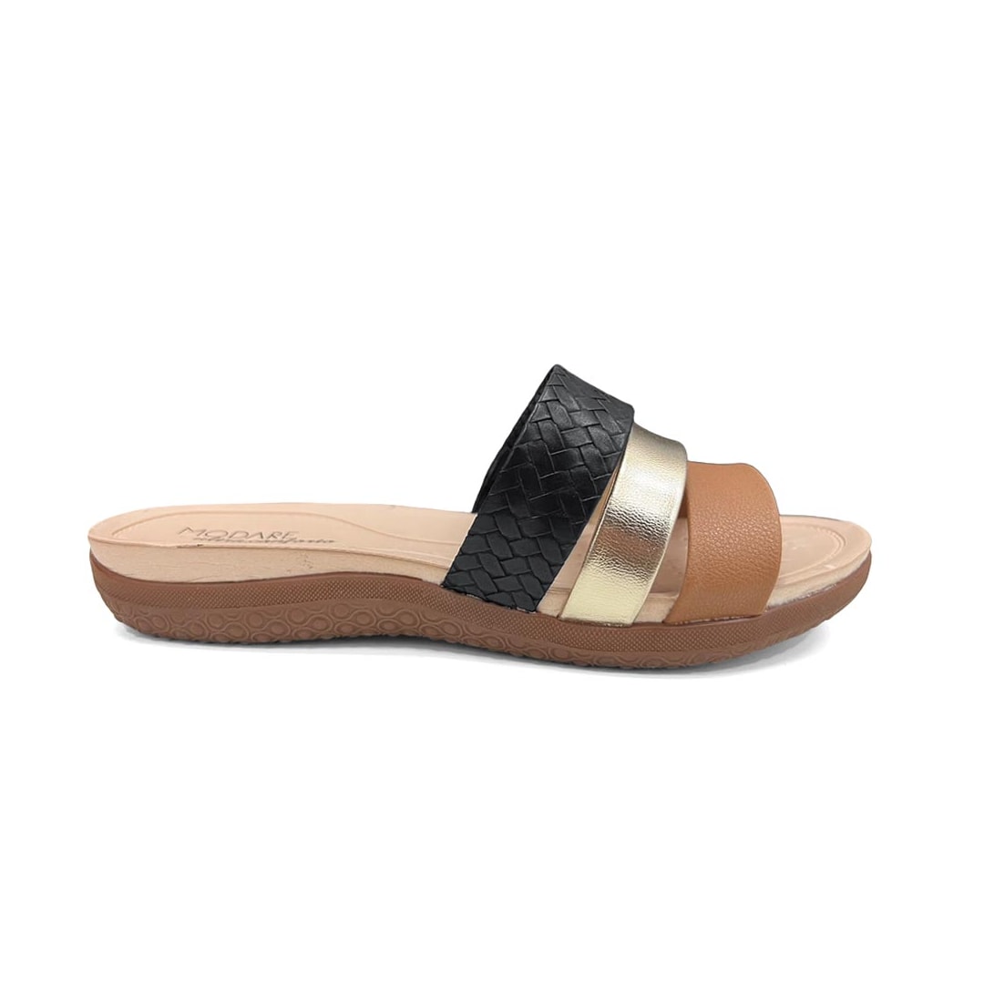 Tamanco Modare Conforto 7125.200 Preto/Camel