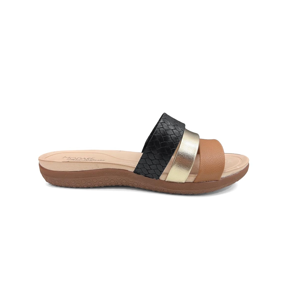 Tamanco Modare Conforto 7125.200 Preto/Camel