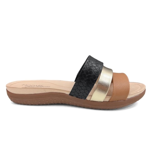 Detalhe - Tamanco Modare Conforto 7125.200 Preto/Camel