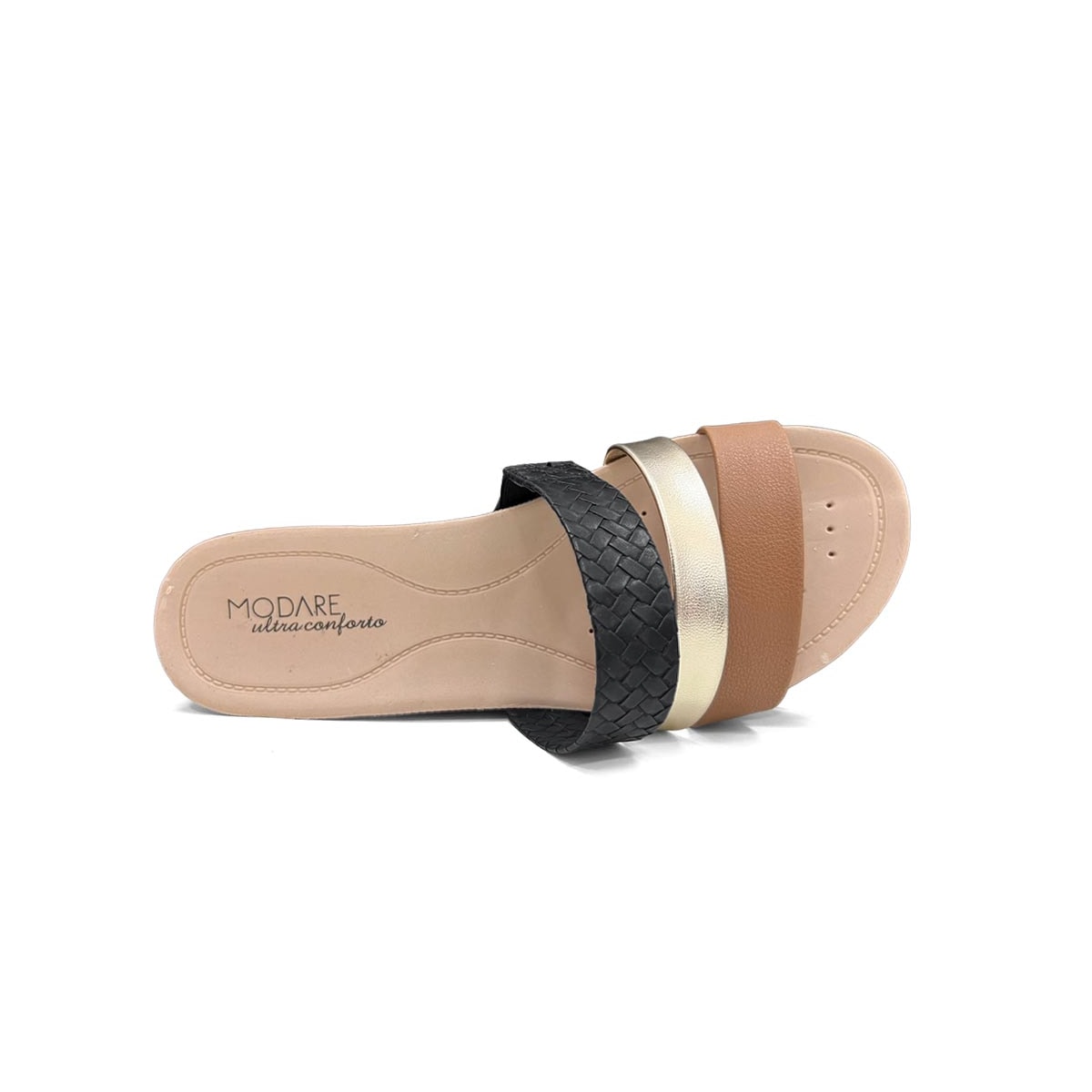 Tamanco Modare Conforto 7125.200 Preto/Camel