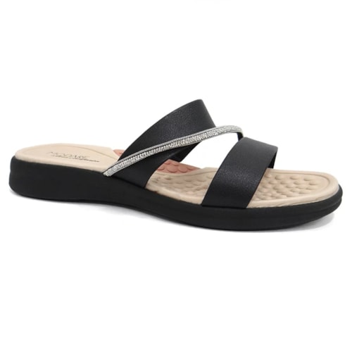 Tamanco Modare Conforto Feminino 7174.115 Preto/Cristal