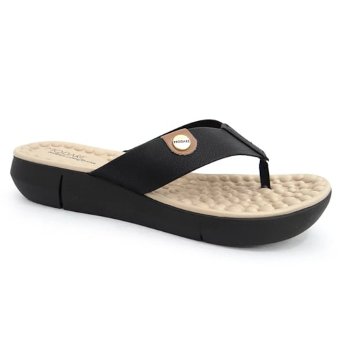 Tamanco Modare Dedo Conforto 7142.106 Preto/Camel