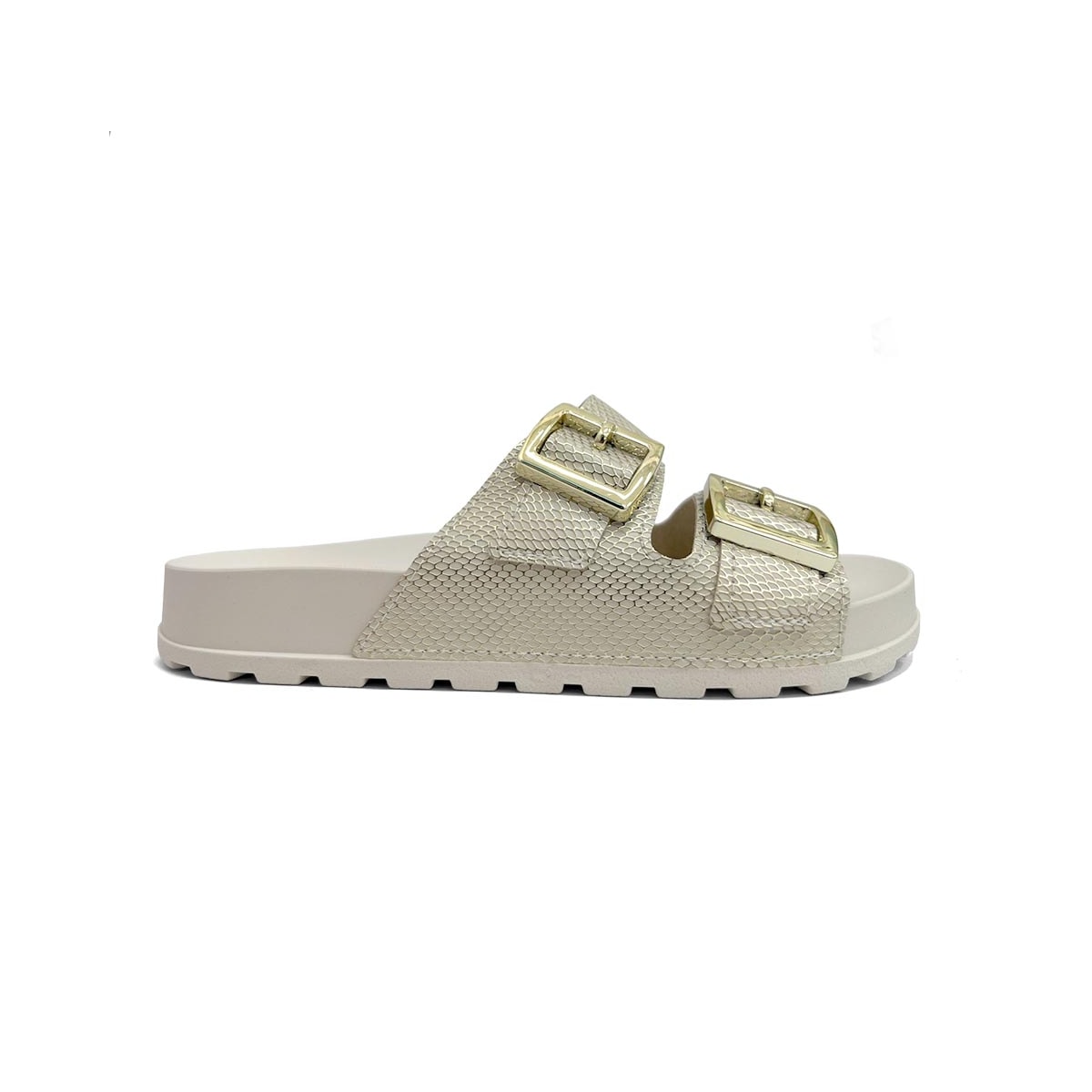 Tamanco Moleca Birken 5436.401 Branco Off/Dourado Tamanco Moleca Birken 5436.401 Branco Off/Dourado