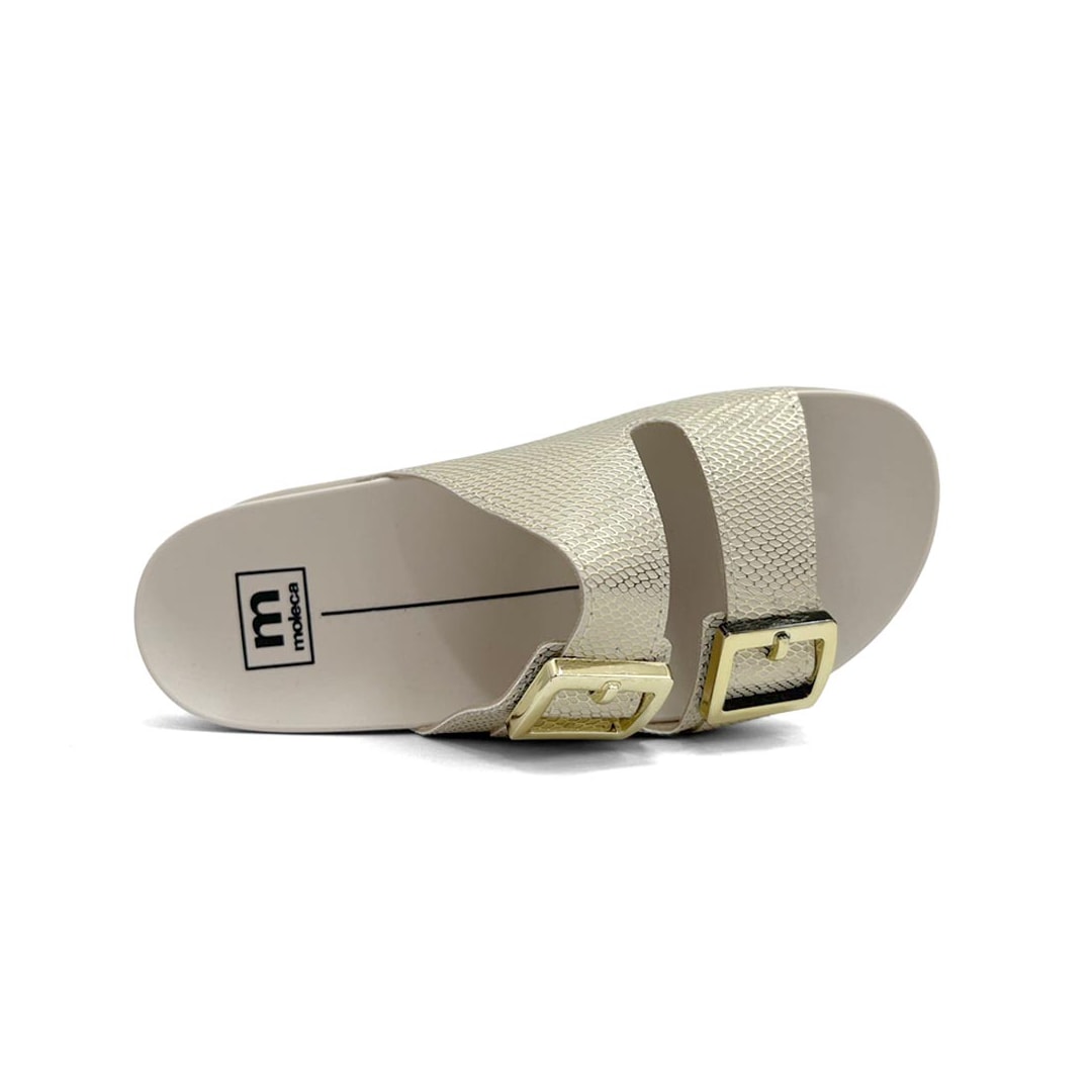 Tamanco Moleca Birken 5436.401 Branco Off/Dourado