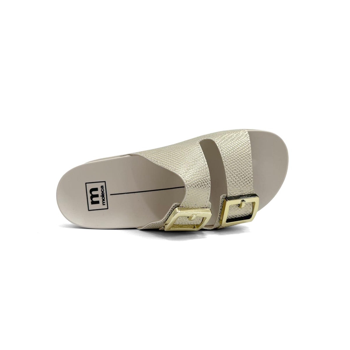 Tamanco Moleca Birken 5436.401 Branco Off/Dourado
