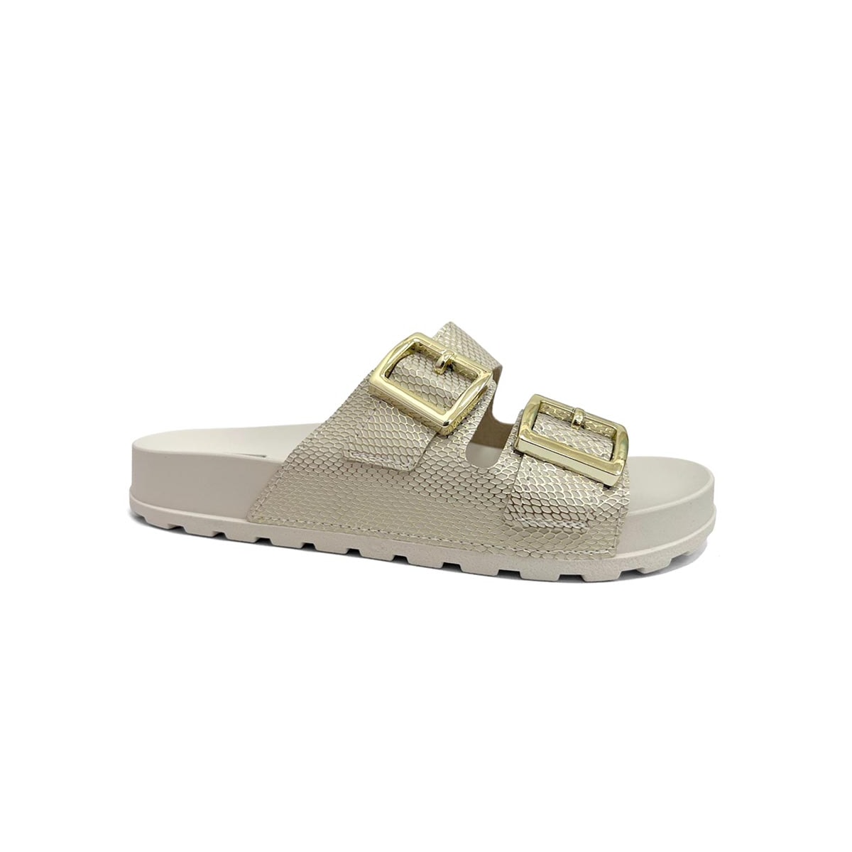 Tamanco Moleca Birken 5436.401 Branco Off/Dourado Tamanco Moleca Birken 5436.401 Branco Off/Dourado