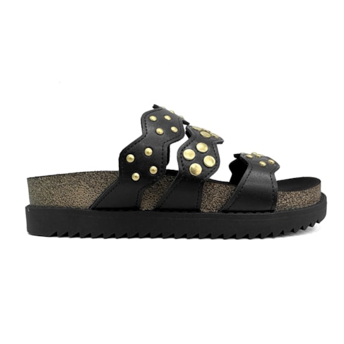 Detalhe - Tamanco Moleca Birken Flatform 5500.108 Preto