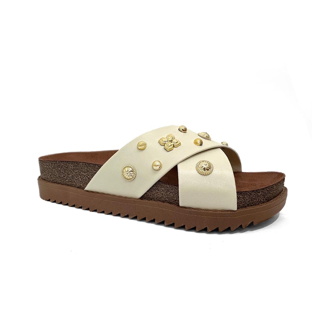 Tamanco Moleca Birken Flatform 5500.112 Branco Off Tamanco Moleca Birken Flatform 5500.112 Branco Off