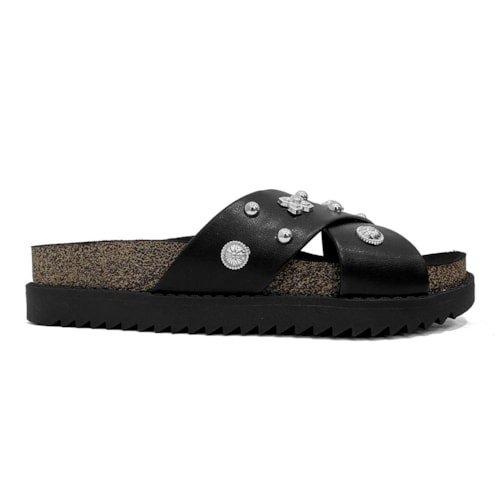 Detalhe - Tamanco Moleca Birken Flatform 5500.112 Preto