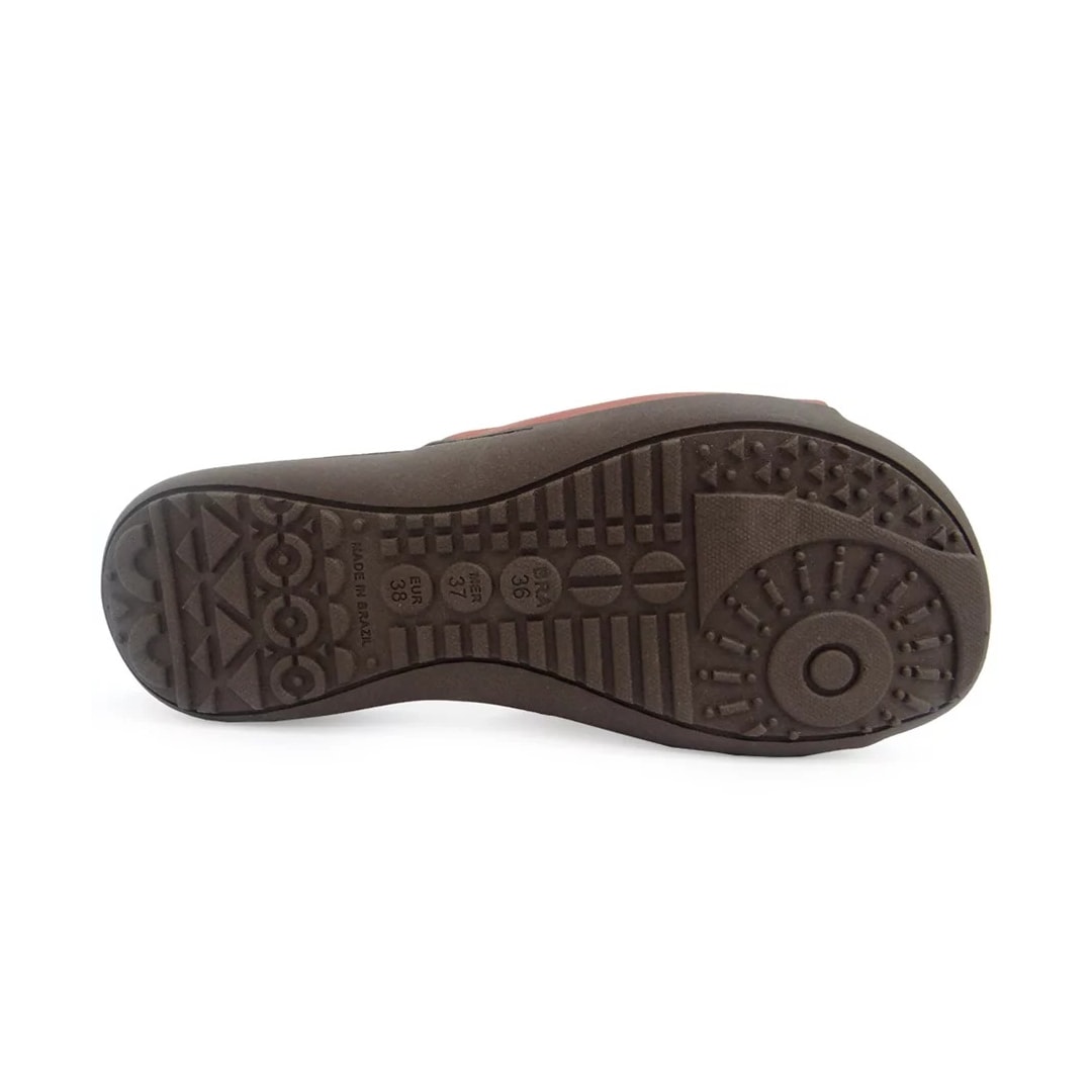Tamanco New Face Conforto De Couro 21711 Tijolo
