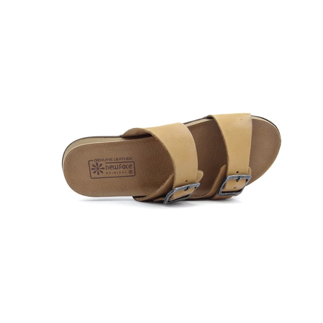 Tamanco New Face Conforto de Couro 22705 Ambar