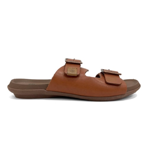 Detalhe - Tamanco New Face Conforto De Couro 22705 Pinhao