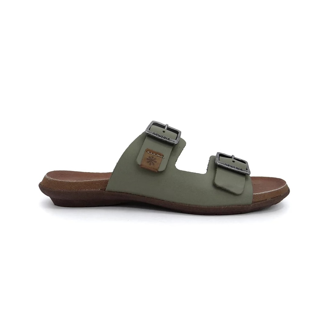 Tamanco New Face Conforto de Couro 22705 Salvia