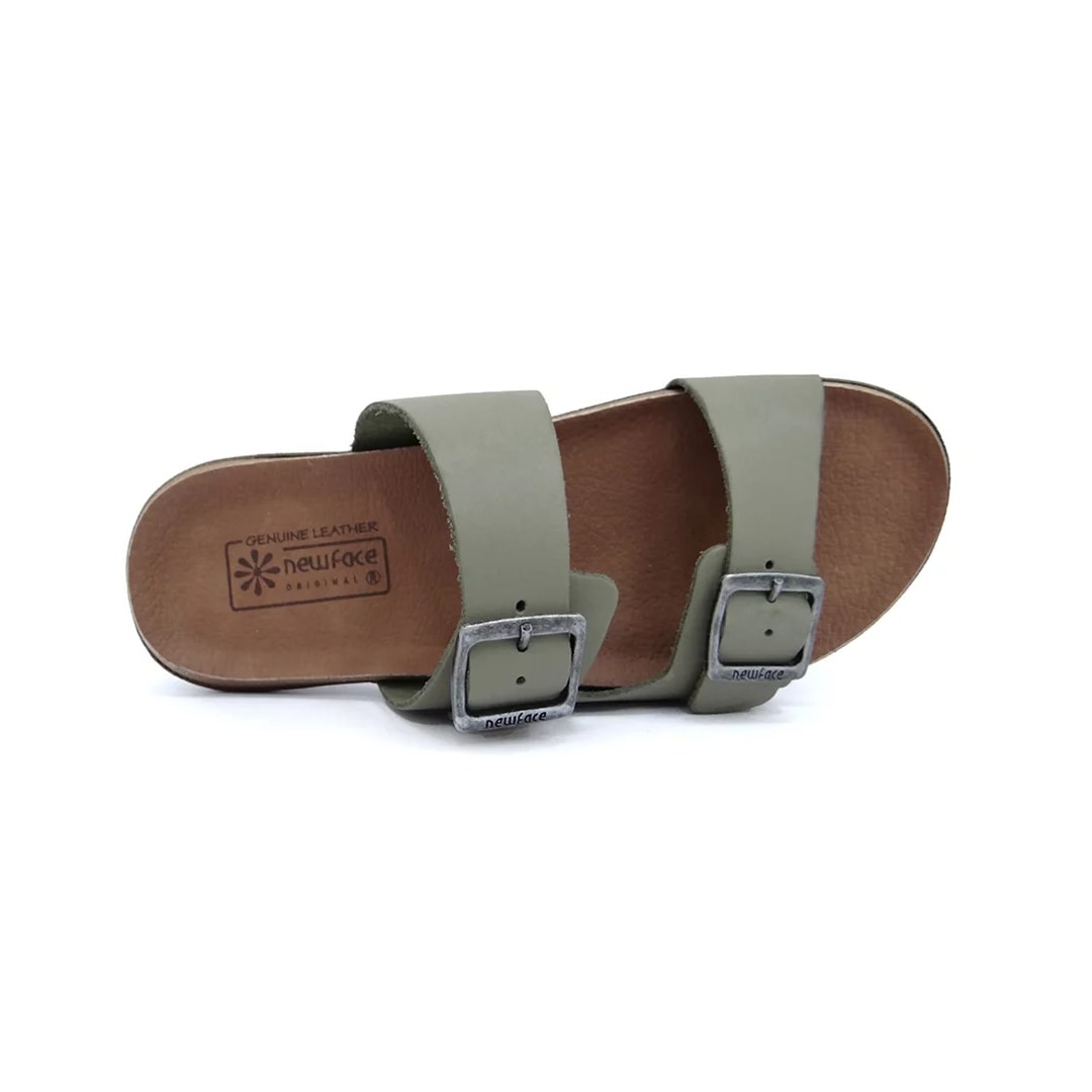 Tamanco New Face Conforto de Couro 22705 Salvia