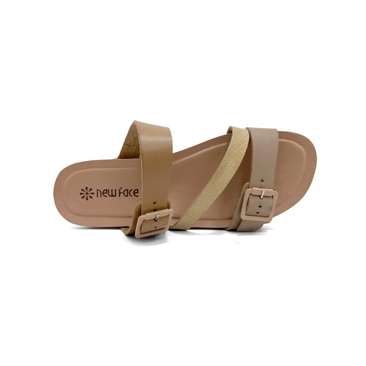 Tamanco New Face Conforto De Couro 36755 Rosa Off Mix